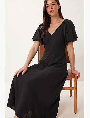 Vestido midi de mujer de línea a con escote en v istanbul