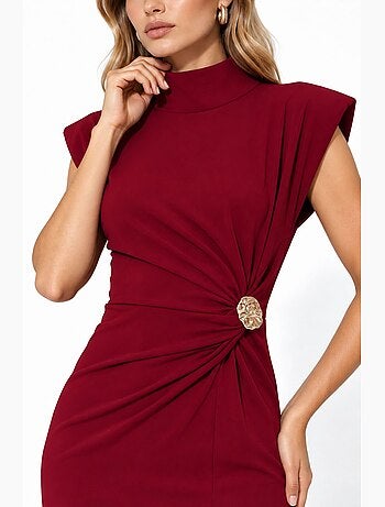 Vestido midi de mujer de poliéster-elastano busem
