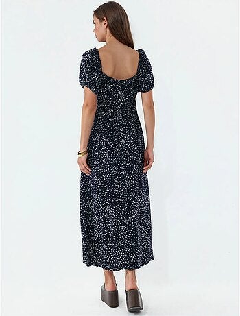 Vestido midi de mujer de popelina de viscosa busem