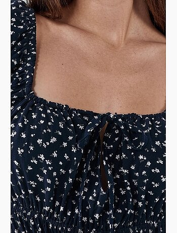 Vestido midi de mujer de popelina de viscosa busem