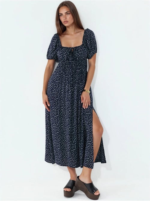 Vestido midi de mujer de popelina de viscosa busem - Kiabi Vestido midi de mujer de popelina de viscosa busem - Kiabi