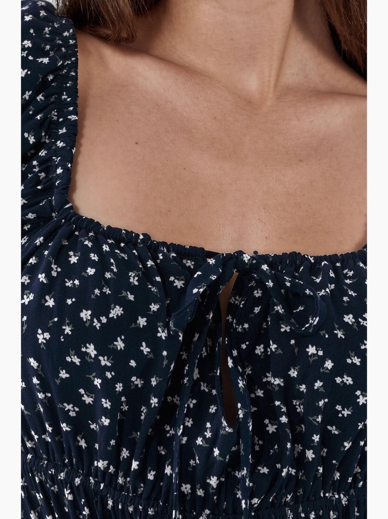 Vestido midi de mujer de popelina de viscosa busem Negro - Kiabi