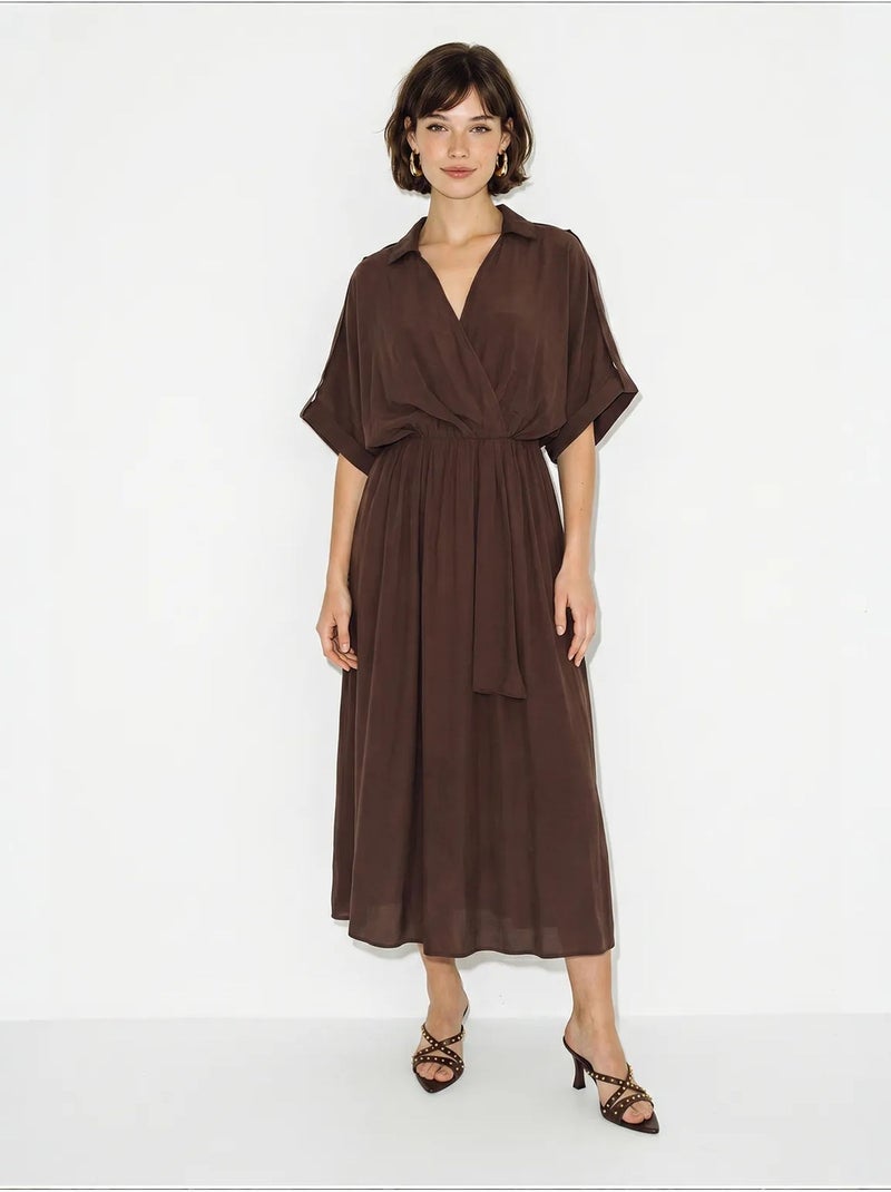 Vestido midi de mujer lucci Marrón - Kiabi