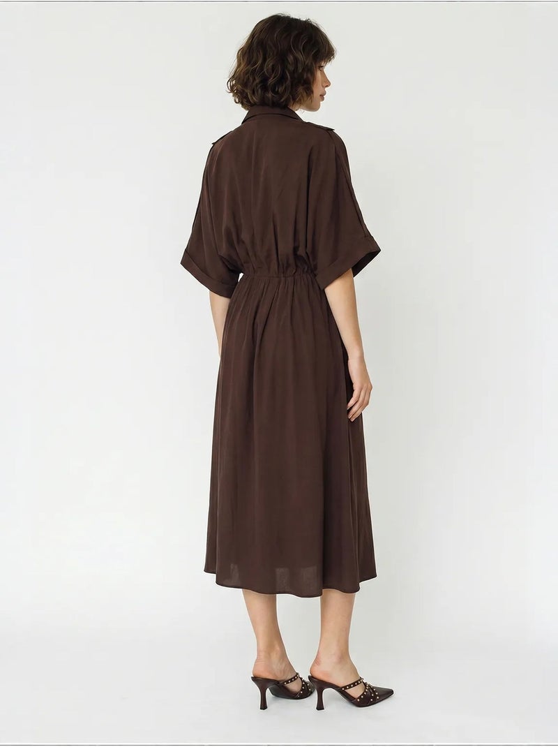 Vestido midi de mujer lucci Marrón - Kiabi