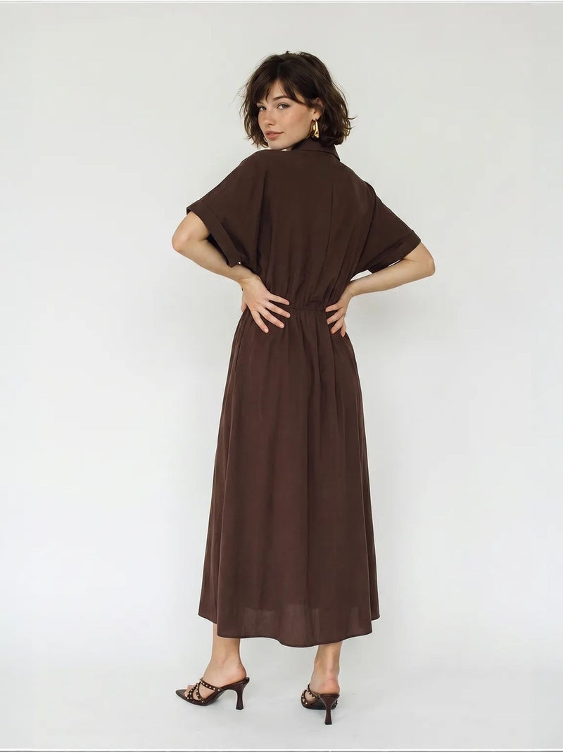 Vestido midi de mujer lucci Marrón - Kiabi