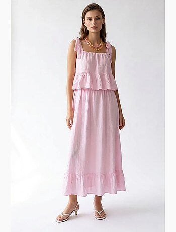Vestido midi de mujer sin mangas de corte en a mixray