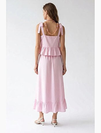 Vestido midi de mujer sin mangas de corte en a mixray