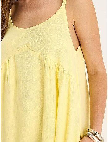 Vestido midi de muselina texturizada con bolsillo lucci