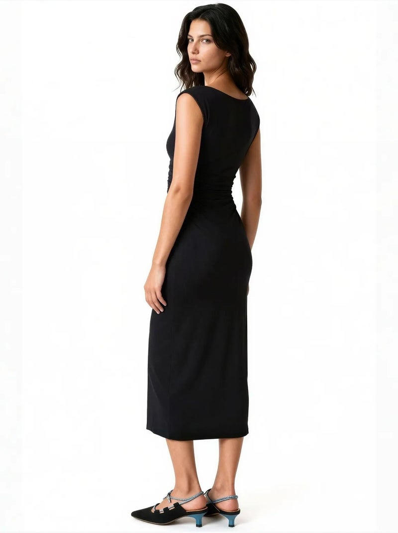 Vestido midi de poliamida y elastano para mujer busem Negro - Kiabi