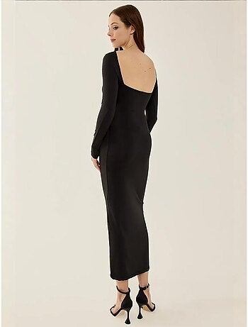 Vestido midi de punto con espalda abierta hiccup
