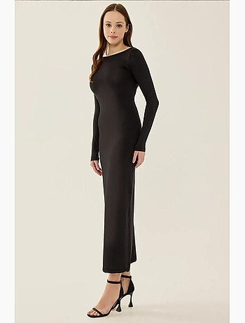 Vestido midi de punto con espalda abierta hiccup