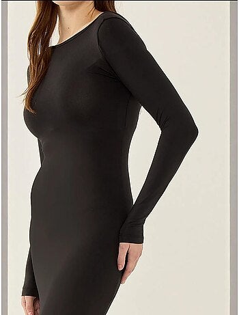 Vestido midi de punto con espalda abierta