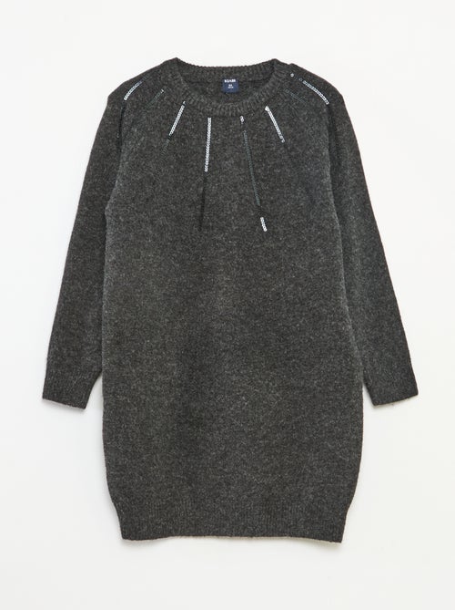 Vestido midi de punto con lentejuelas - Kiabi