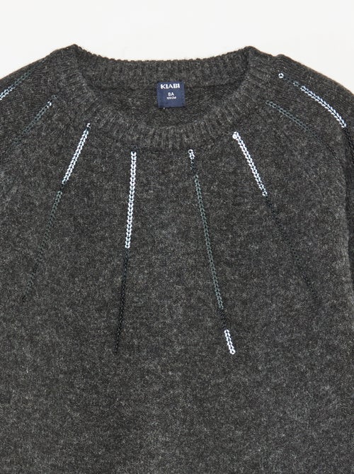 Vestido midi de punto con lentejuelas - Kiabi