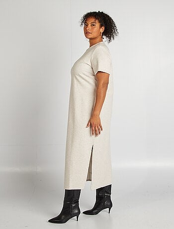 Vestido midi de punto de canalé