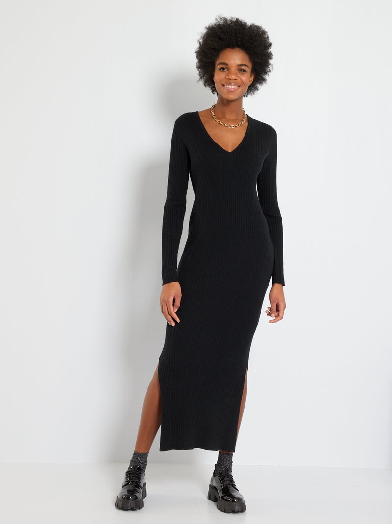 Vestido Midi Street One De Punto – Sin Mangas, Corte En Hombro, Aberturas Laterales, Tejido Elástico