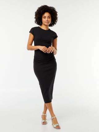 Vestido midi de punto elástico