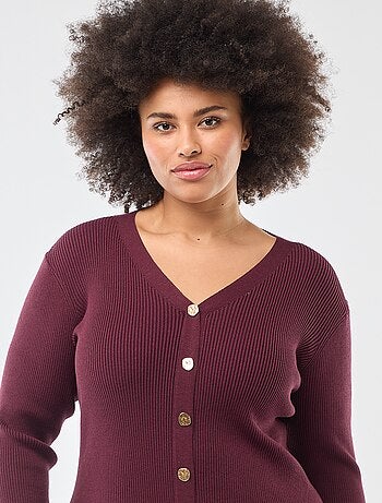 Vestido midi de punto grueso de canalé