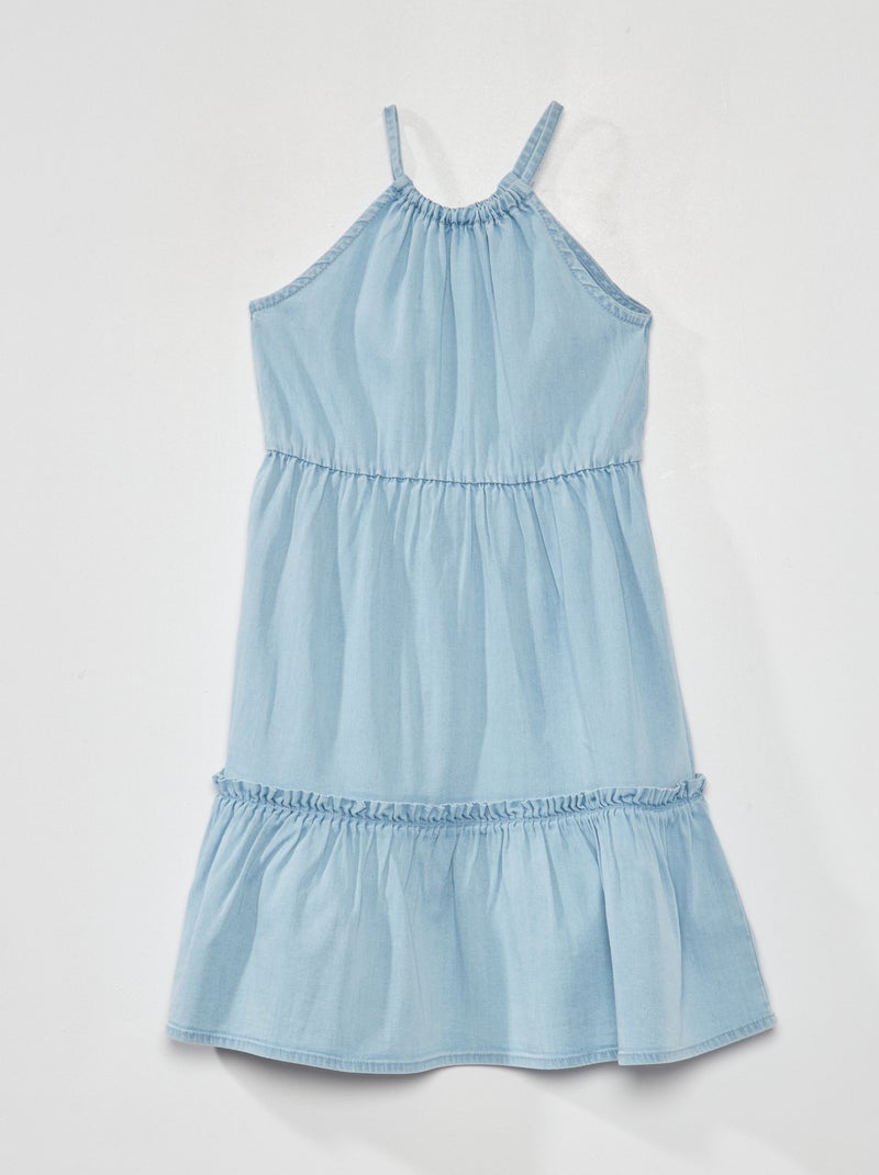 Vestido midi de tirantes Azul - Kiabi