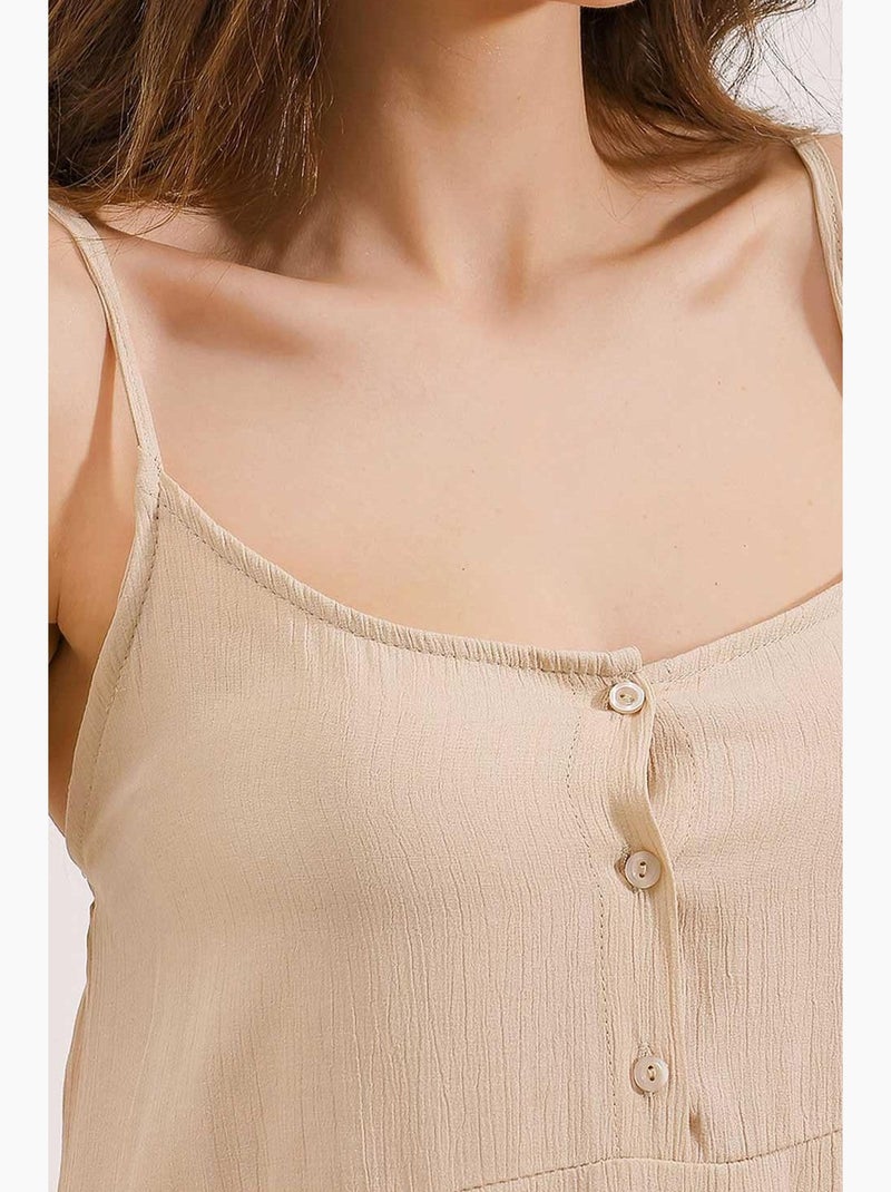 Vestido midi de tirantes bdart Crema - Kiabi