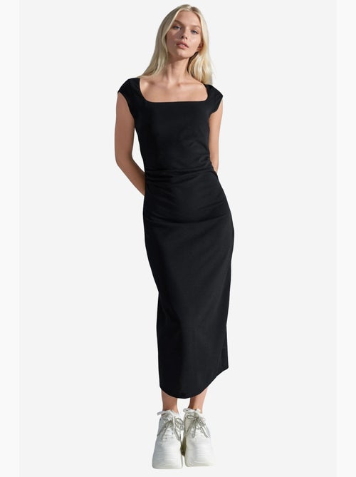 Vestido midi drapeado sin mangas busem - Kiabi