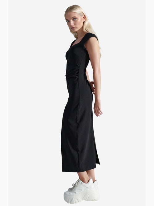 Vestido midi drapeado sin mangas busem - Kiabi