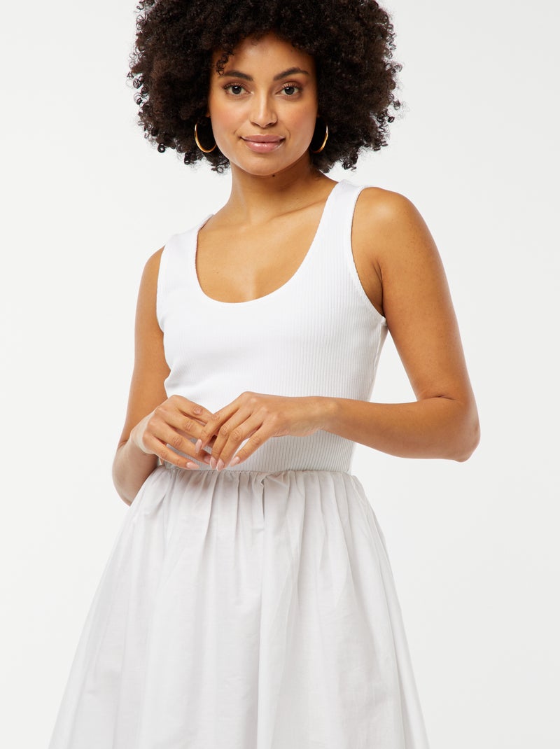 Vestido midi efecto 2 en 1 BLANCO - Kiabi