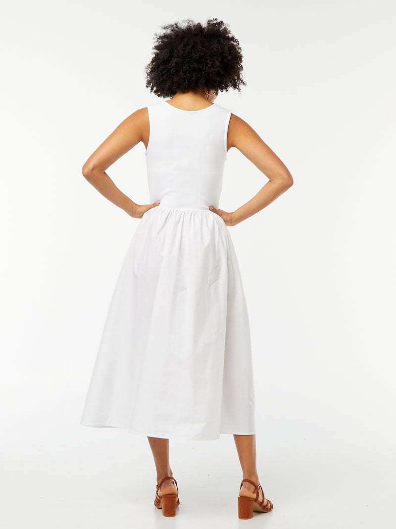 Vestido midi efecto 2 en 1 BLANCO - Kiabi