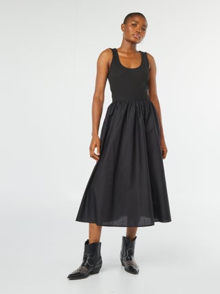 Vestido midi efecto 2 en 1