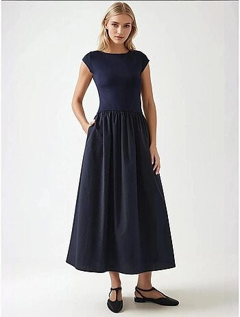 Vestido midi en contraste hiccup