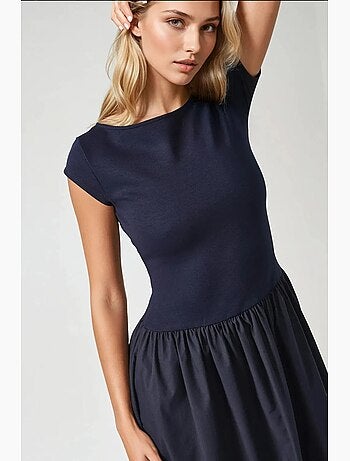 Vestido midi en contraste hiccup