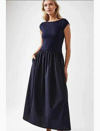 Vestido midi en contraste hiccup