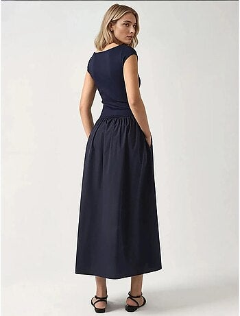 Vestido midi en contraste hiccup