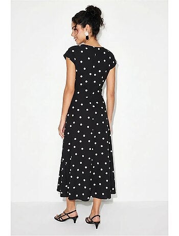 Vestido midi entallado de lunares lucci
