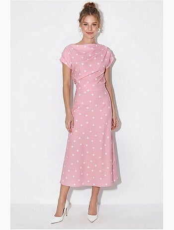 Vestido midi entallado de lunares lucci