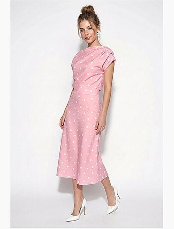 Vestido midi entallado de lunares lucci