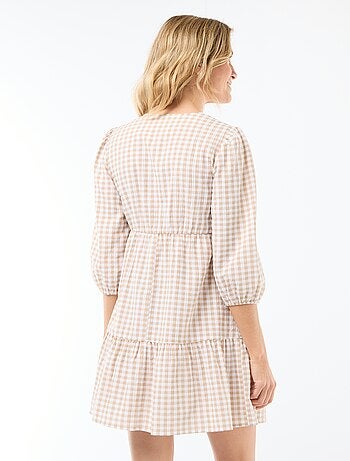 Vestido midi escalonado de cuadros