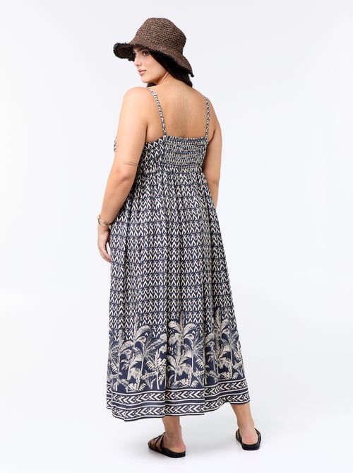 Vestido midi estampado con tirantes finos ajustables - Kiabi
