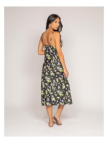 Vestido midi estampado satinado INZOU
