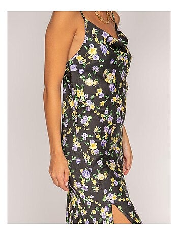 Vestido midi estampado satinado INZOU