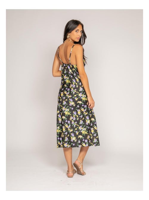 Vestido midi estampado satinado INZOU - Kiabi