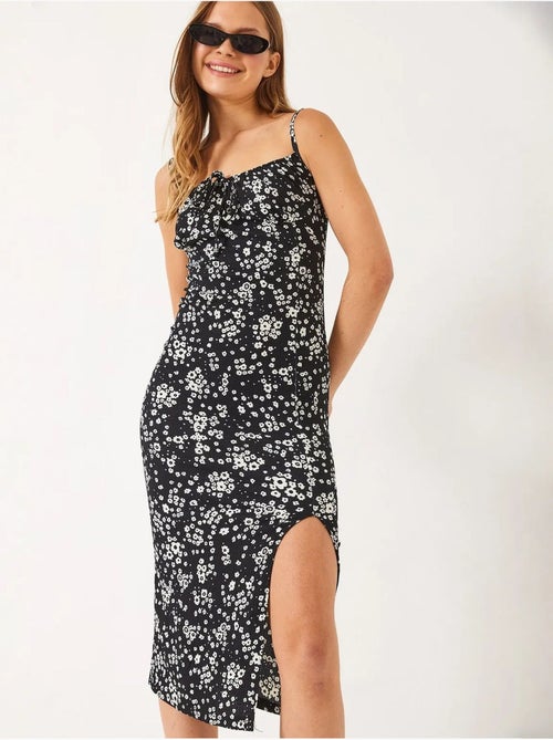 Vestido midi floral de escote cuadrado lucci - Kiabi