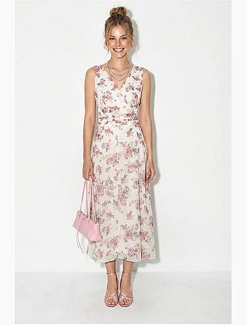 Vestido midi floral de línea a lucci
