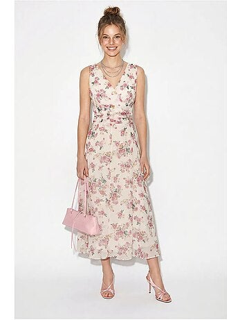 Vestido midi floral de línea a lucci