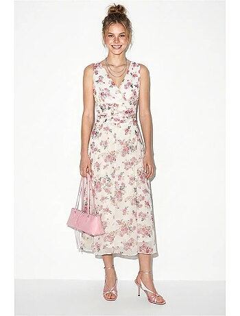 Vestido midi floral de línea a lucci