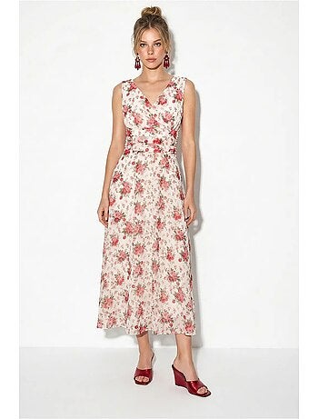 Vestido midi floral de línea a lucci