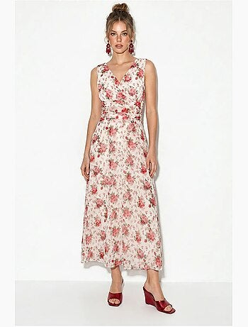 Vestido midi floral de línea a lucci
