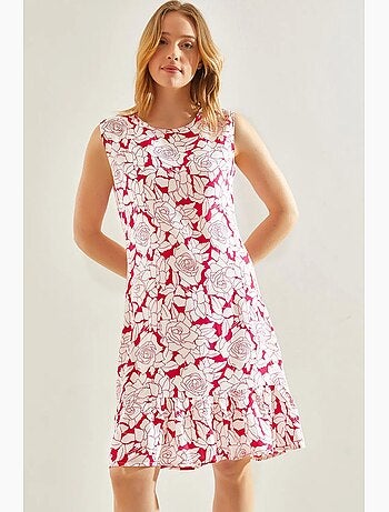 Vestido midi floral en forma de a de lucci
