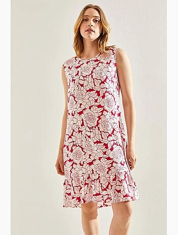Vestido midi floral en forma de a de lucci