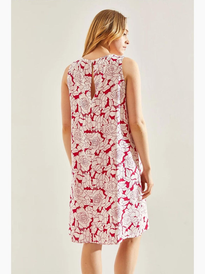 Vestido midi floral en forma de a de lucci Magenta - Kiabi
